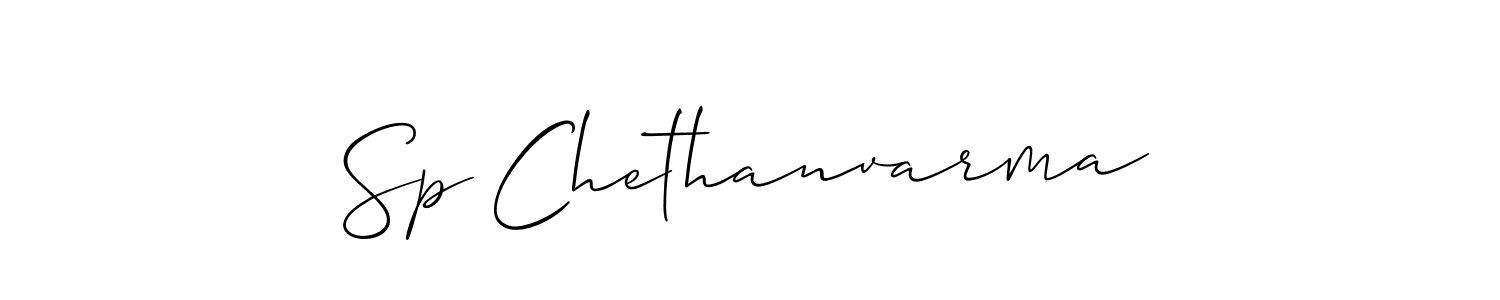 Make a beautiful signature design for name Sp Chethanvarma. With this signature (Allison_Script) style, you can create a handwritten signature for free. Sp Chethanvarma signature style 2 images and pictures png