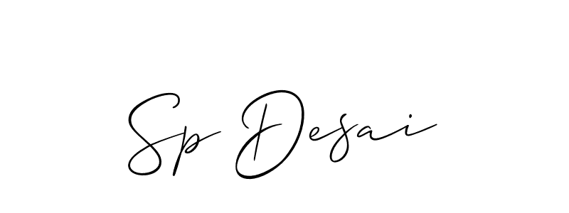 Also You can easily find your signature by using the search form. We will create Sp Desai name handwritten signature images for you free of cost using Allison_Script sign style. Sp Desai signature style 2 images and pictures png