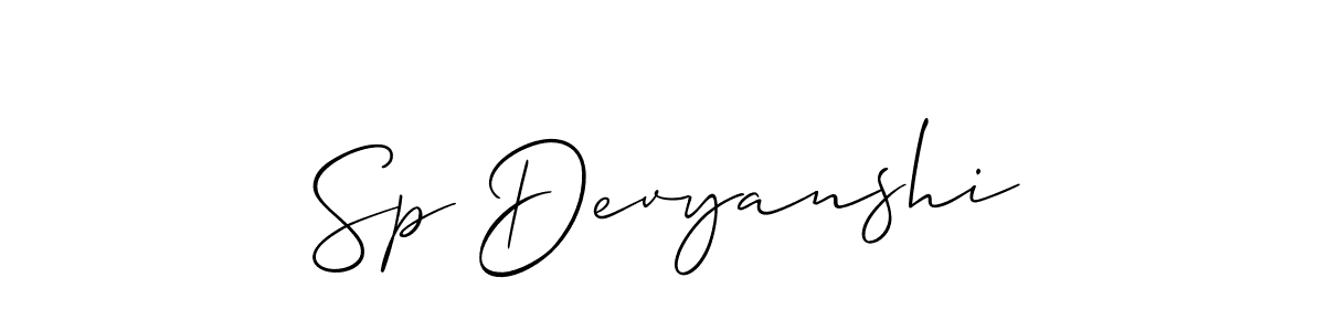 Also we have Sp Devyanshi name is the best signature style. Create professional handwritten signature collection using Allison_Script autograph style. Sp Devyanshi signature style 2 images and pictures png
