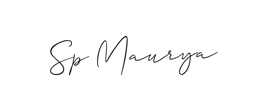 The best way (Allison_Script) to make a short signature is to pick only two or three words in your name. The name Sp Maurya include a total of six letters. For converting this name. Sp Maurya signature style 2 images and pictures png