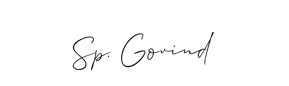 Also You can easily find your signature by using the search form. We will create Sp. Govind name handwritten signature images for you free of cost using Allison_Script sign style. Sp. Govind signature style 2 images and pictures png