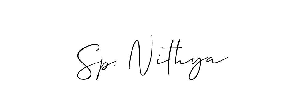 if you are searching for the best signature style for your name Sp. Nithya. so please give up your signature search. here we have designed multiple signature styles  using Allison_Script. Sp. Nithya signature style 2 images and pictures png