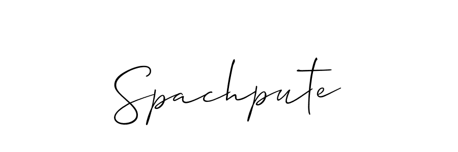 The best way (Allison_Script) to make a short signature is to pick only two or three words in your name. The name Spachpute include a total of six letters. For converting this name. Spachpute signature style 2 images and pictures png