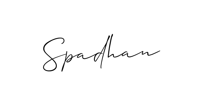 Also You can easily find your signature by using the search form. We will create Spadhan name handwritten signature images for you free of cost using Allison_Script sign style. Spadhan signature style 2 images and pictures png