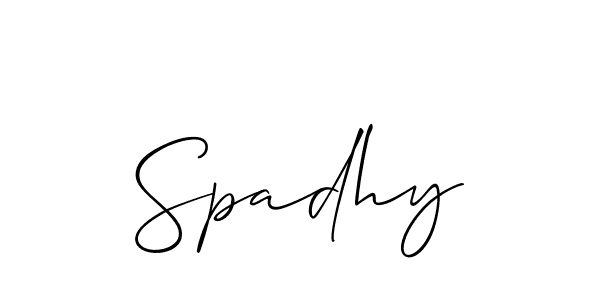 Create a beautiful signature design for name Spadhy. With this signature (Allison_Script) fonts, you can make a handwritten signature for free. Spadhy signature style 2 images and pictures png