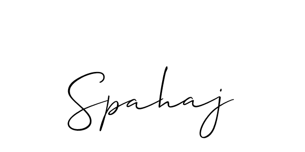 How to make Spahaj signature? Allison_Script is a professional autograph style. Create handwritten signature for Spahaj name. Spahaj signature style 2 images and pictures png