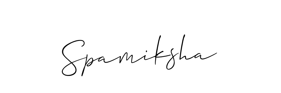 if you are searching for the best signature style for your name Spamiksha. so please give up your signature search. here we have designed multiple signature styles  using Allison_Script. Spamiksha signature style 2 images and pictures png