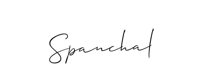 How to Draw Spanchal signature style? Allison_Script is a latest design signature styles for name Spanchal. Spanchal signature style 2 images and pictures png