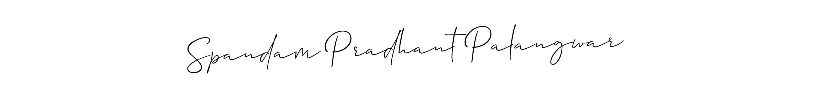 Design your own signature with our free online signature maker. With this signature software, you can create a handwritten (Allison_Script) signature for name Spandam Pradhant Palangwar. Spandam Pradhant Palangwar signature style 2 images and pictures png