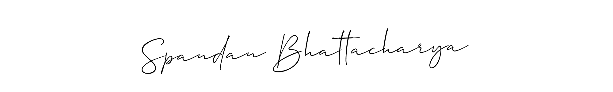 You should practise on your own different ways (Allison_Script) to write your name (Spandan Bhattacharya) in signature. don't let someone else do it for you. Spandan Bhattacharya signature style 2 images and pictures png