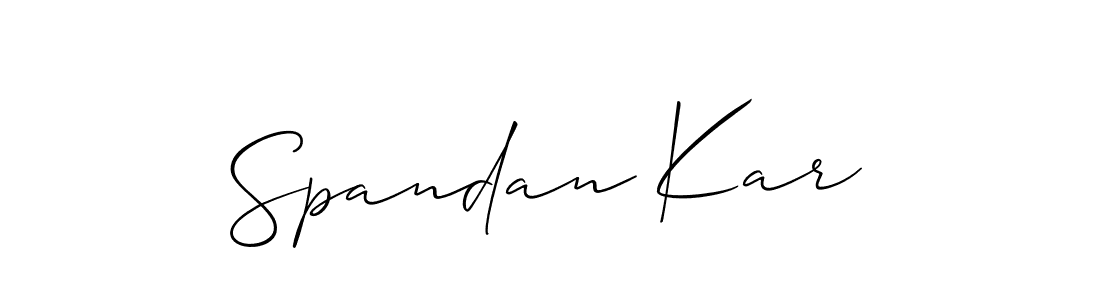 You should practise on your own different ways (Allison_Script) to write your name (Spandan Kar) in signature. don't let someone else do it for you. Spandan Kar signature style 2 images and pictures png