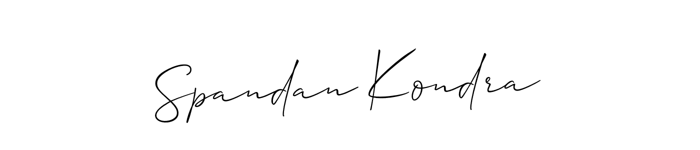 How to make Spandan Kondra signature? Allison_Script is a professional autograph style. Create handwritten signature for Spandan Kondra name. Spandan Kondra signature style 2 images and pictures png