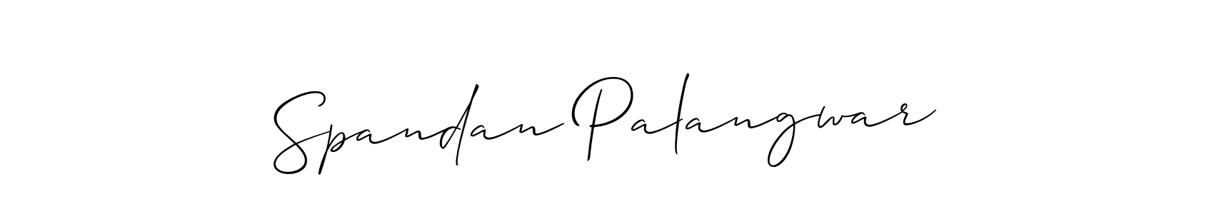 Also we have Spandan Palangwar name is the best signature style. Create professional handwritten signature collection using Allison_Script autograph style. Spandan Palangwar signature style 2 images and pictures png