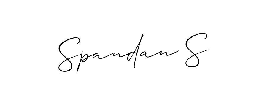 It looks lik you need a new signature style for name Spandan S. Design unique handwritten (Allison_Script) signature with our free signature maker in just a few clicks. Spandan S signature style 2 images and pictures png