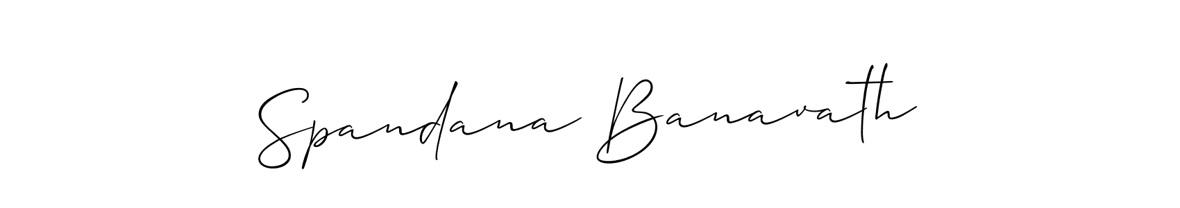 How to make Spandana Banavath signature? Allison_Script is a professional autograph style. Create handwritten signature for Spandana Banavath name. Spandana Banavath signature style 2 images and pictures png