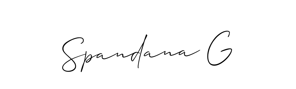 Spandana G stylish signature style. Best Handwritten Sign (Allison_Script) for my name. Handwritten Signature Collection Ideas for my name Spandana G. Spandana G signature style 2 images and pictures png