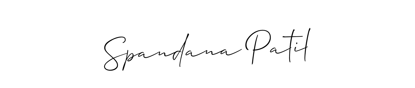 Also You can easily find your signature by using the search form. We will create Spandana Patil name handwritten signature images for you free of cost using Allison_Script sign style. Spandana Patil signature style 2 images and pictures png