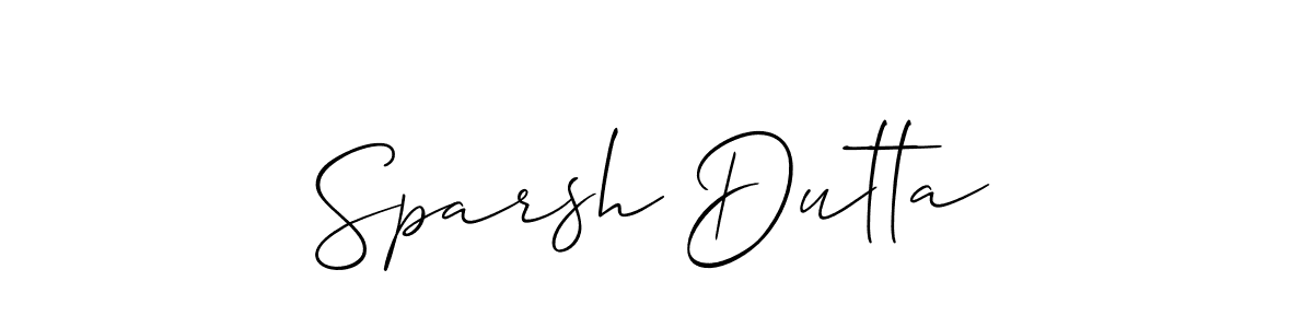 How to make Sparsh Dutta name signature. Use Allison_Script style for creating short signs online. This is the latest handwritten sign. Sparsh Dutta signature style 2 images and pictures png