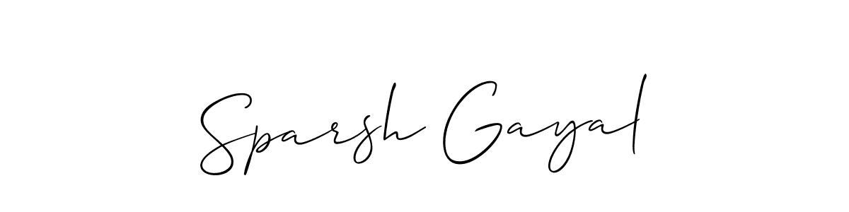 Also we have Sparsh Gayal name is the best signature style. Create professional handwritten signature collection using Allison_Script autograph style. Sparsh Gayal signature style 2 images and pictures png