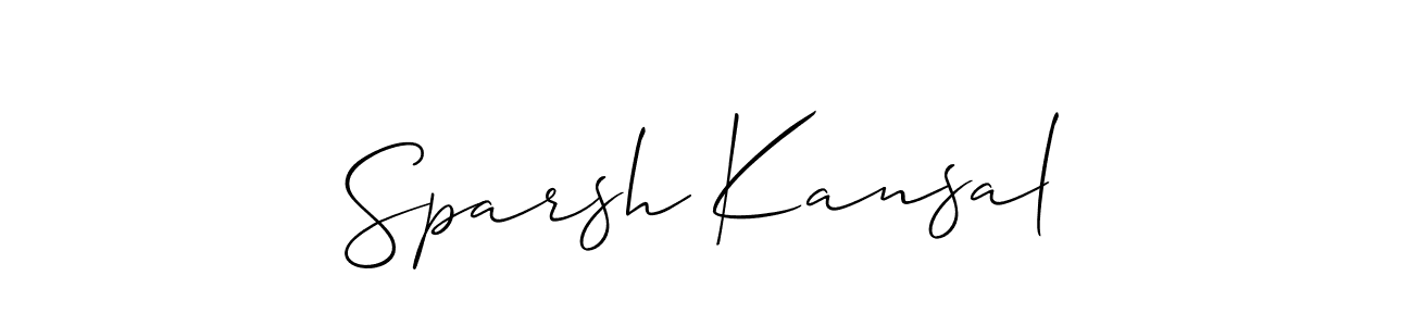 Create a beautiful signature design for name Sparsh Kansal. With this signature (Allison_Script) fonts, you can make a handwritten signature for free. Sparsh Kansal signature style 2 images and pictures png