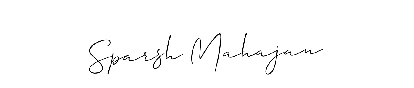 You should practise on your own different ways (Allison_Script) to write your name (Sparsh Mahajan) in signature. don't let someone else do it for you. Sparsh Mahajan signature style 2 images and pictures png