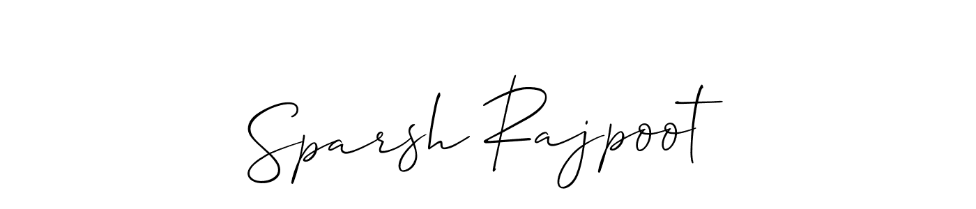 You should practise on your own different ways (Allison_Script) to write your name (Sparsh Rajpoot) in signature. don't let someone else do it for you. Sparsh Rajpoot signature style 2 images and pictures png
