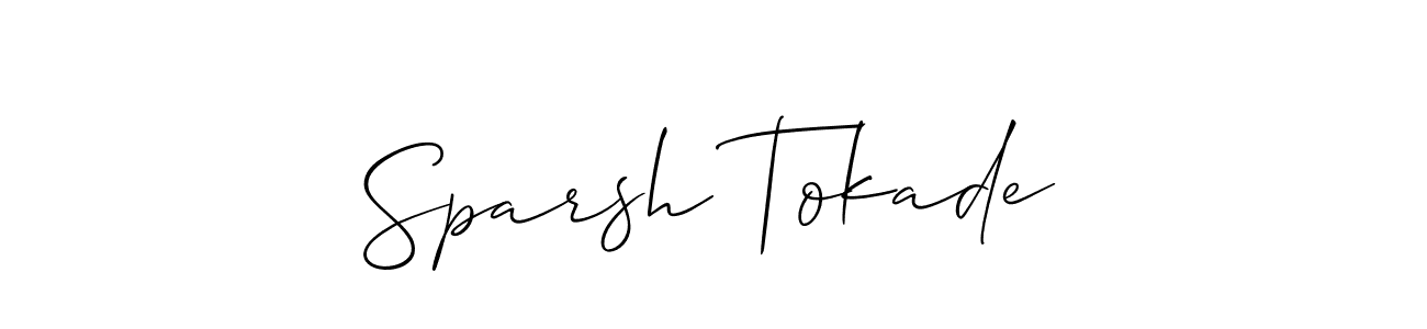 Make a beautiful signature design for name Sparsh Tokade. With this signature (Allison_Script) style, you can create a handwritten signature for free. Sparsh Tokade signature style 2 images and pictures png