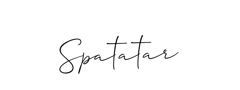 How to Draw Spatatar signature style? Allison_Script is a latest design signature styles for name Spatatar. Spatatar signature style 2 images and pictures png