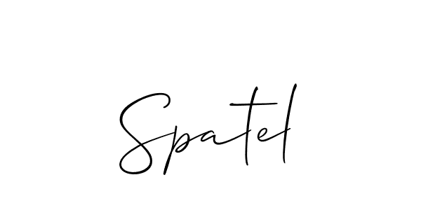 The best way (Allison_Script) to make a short signature is to pick only two or three words in your name. The name Spatel include a total of six letters. For converting this name. Spatel signature style 2 images and pictures png