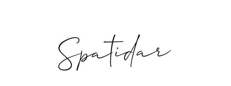 Spatidar stylish signature style. Best Handwritten Sign (Allison_Script) for my name. Handwritten Signature Collection Ideas for my name Spatidar. Spatidar signature style 2 images and pictures png