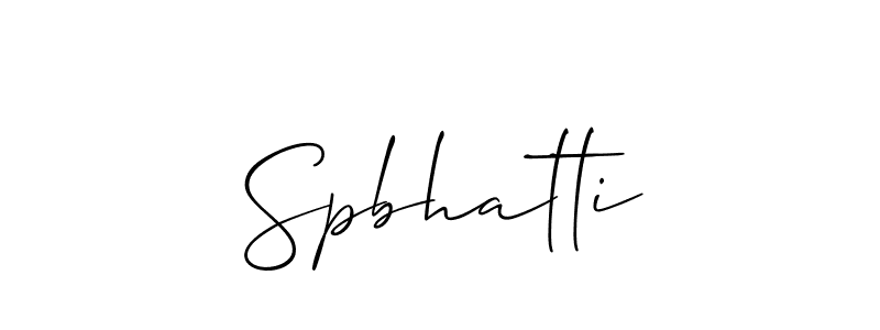 Make a beautiful signature design for name Spbhatti. With this signature (Allison_Script) style, you can create a handwritten signature for free. Spbhatti signature style 2 images and pictures png