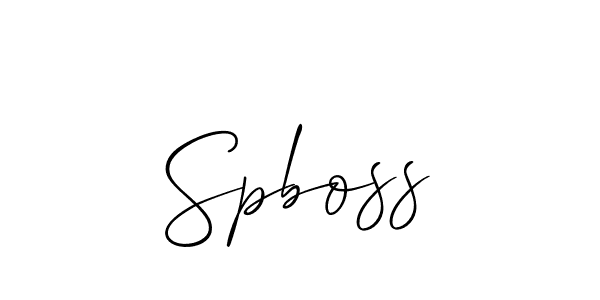 The best way (Allison_Script) to make a short signature is to pick only two or three words in your name. The name Spboss include a total of six letters. For converting this name. Spboss signature style 2 images and pictures png