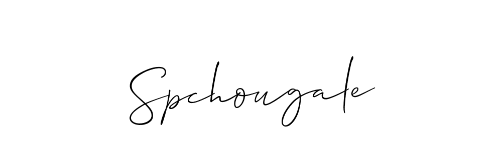 Design your own signature with our free online signature maker. With this signature software, you can create a handwritten (Allison_Script) signature for name Spchougale. Spchougale signature style 2 images and pictures png