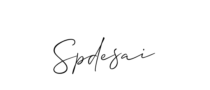 Use a signature maker to create a handwritten signature online. With this signature software, you can design (Allison_Script) your own signature for name Spdesai. Spdesai signature style 2 images and pictures png