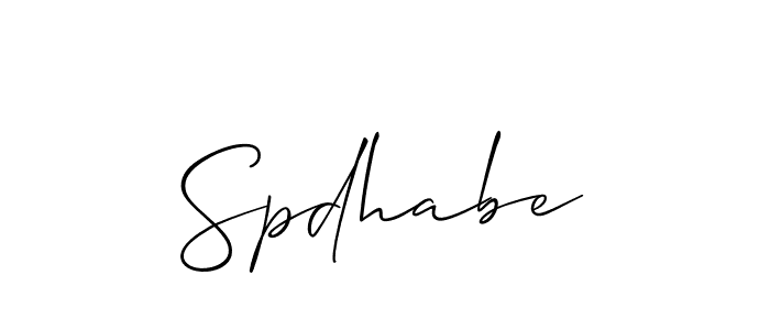 How to make Spdhabe name signature. Use Allison_Script style for creating short signs online. This is the latest handwritten sign. Spdhabe signature style 2 images and pictures png