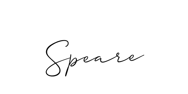 Make a beautiful signature design for name Speare. With this signature (Allison_Script) style, you can create a handwritten signature for free. Speare signature style 2 images and pictures png