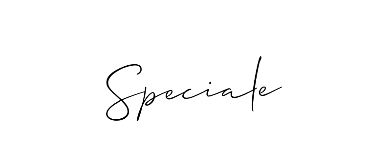 Design your own signature with our free online signature maker. With this signature software, you can create a handwritten (Allison_Script) signature for name Speciale. Speciale signature style 2 images and pictures png