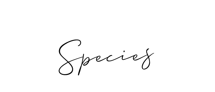 Similarly Allison_Script is the best handwritten signature design. Signature creator online .You can use it as an online autograph creator for name Species. Species signature style 2 images and pictures png