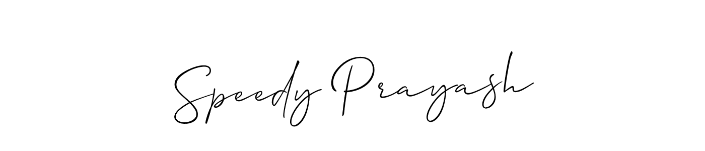 How to make Speedy Prayash name signature. Use Allison_Script style for creating short signs online. This is the latest handwritten sign. Speedy Prayash signature style 2 images and pictures png