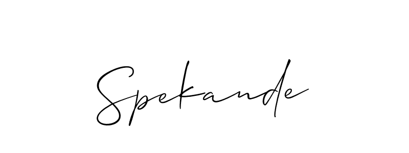 Design your own signature with our free online signature maker. With this signature software, you can create a handwritten (Allison_Script) signature for name Spekande. Spekande signature style 2 images and pictures png