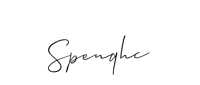 Use a signature maker to create a handwritten signature online. With this signature software, you can design (Allison_Script) your own signature for name Spenqhc. Spenqhc signature style 2 images and pictures png