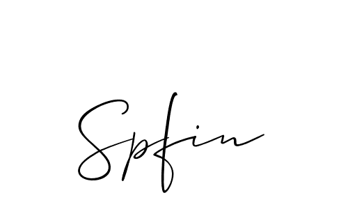 The best way (Allison_Script) to make a short signature is to pick only two or three words in your name. The name Spfin include a total of six letters. For converting this name. Spfin signature style 2 images and pictures png