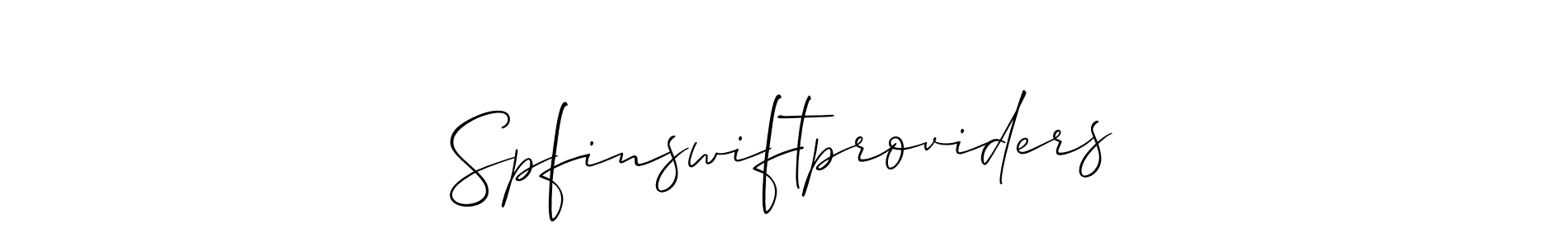 How to make Spfinswiftproviders name signature. Use Allison_Script style for creating short signs online. This is the latest handwritten sign. Spfinswiftproviders signature style 2 images and pictures png
