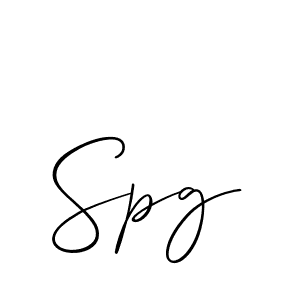 How to make Spg signature? Allison_Script is a professional autograph style. Create handwritten signature for Spg name. Spg signature style 2 images and pictures png