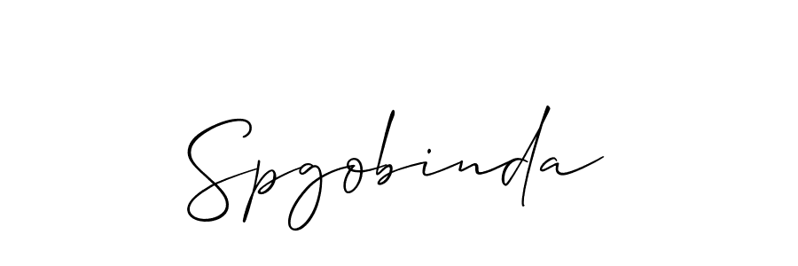 The best way (Allison_Script) to make a short signature is to pick only two or three words in your name. The name Spgobinda include a total of six letters. For converting this name. Spgobinda signature style 2 images and pictures png