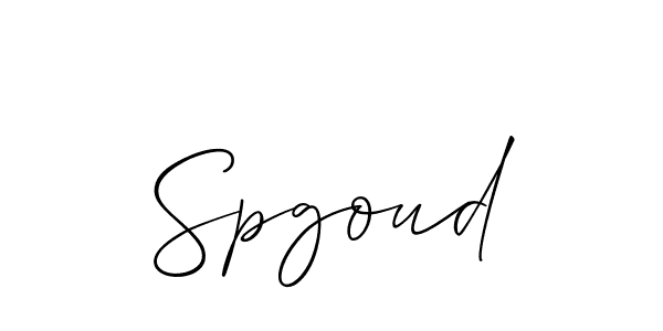 The best way (Allison_Script) to make a short signature is to pick only two or three words in your name. The name Spgoud include a total of six letters. For converting this name. Spgoud signature style 2 images and pictures png