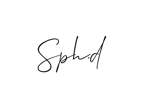 if you are searching for the best signature style for your name Sph.d. so please give up your signature search. here we have designed multiple signature styles  using Allison_Script. Sph.d signature style 2 images and pictures png