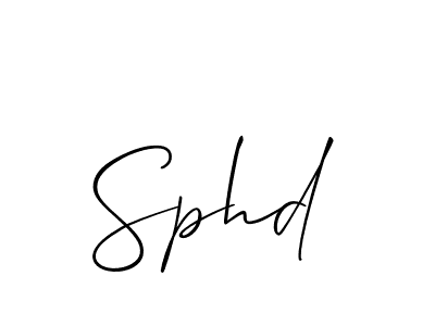 Design your own signature with our free online signature maker. With this signature software, you can create a handwritten (Allison_Script) signature for name Sphd. Sphd signature style 2 images and pictures png