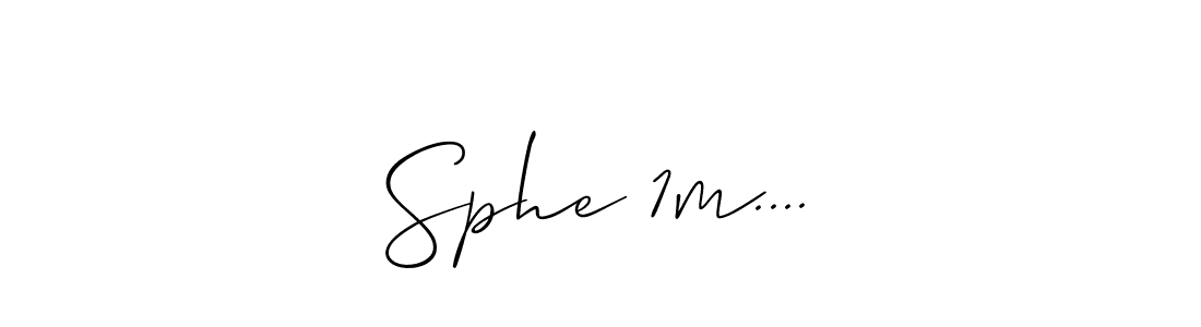 The best way (Allison_Script) to make a short signature is to pick only two or three words in your name. The name Sphe 1m.... include a total of six letters. For converting this name. Sphe 1m.... signature style 2 images and pictures png