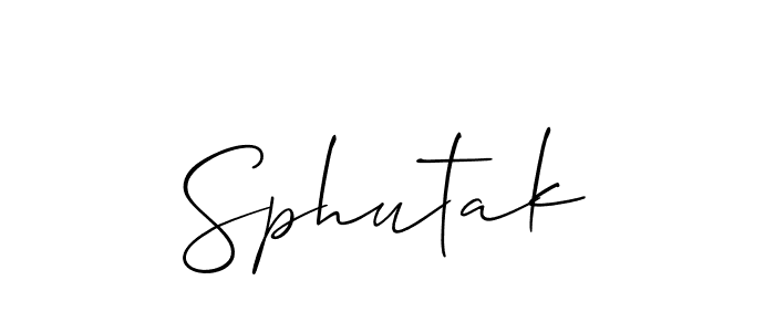 The best way (Allison_Script) to make a short signature is to pick only two or three words in your name. The name Sphutak include a total of six letters. For converting this name. Sphutak signature style 2 images and pictures png